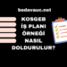 KOSGEB İş Planı Örneği Nasıl Doldurulur